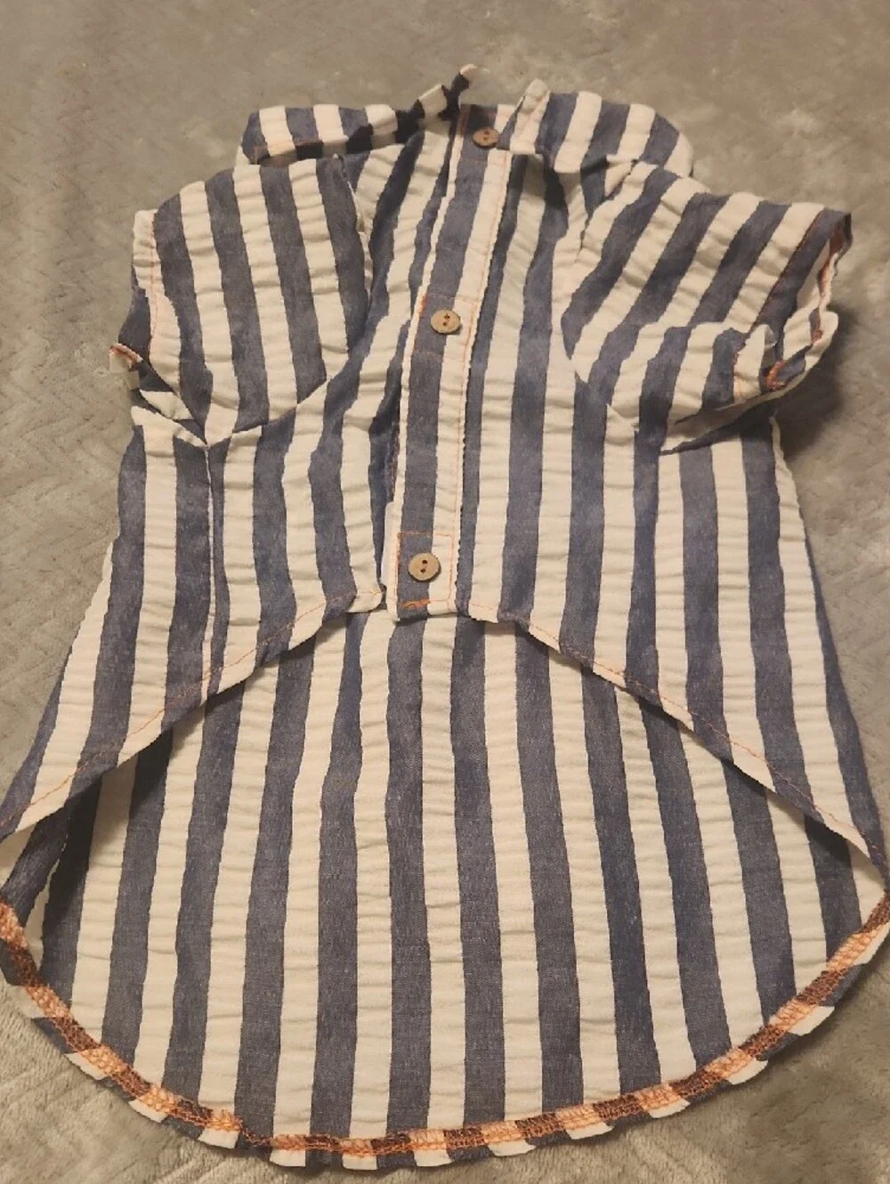 Striped Navy and White Dog Shirt